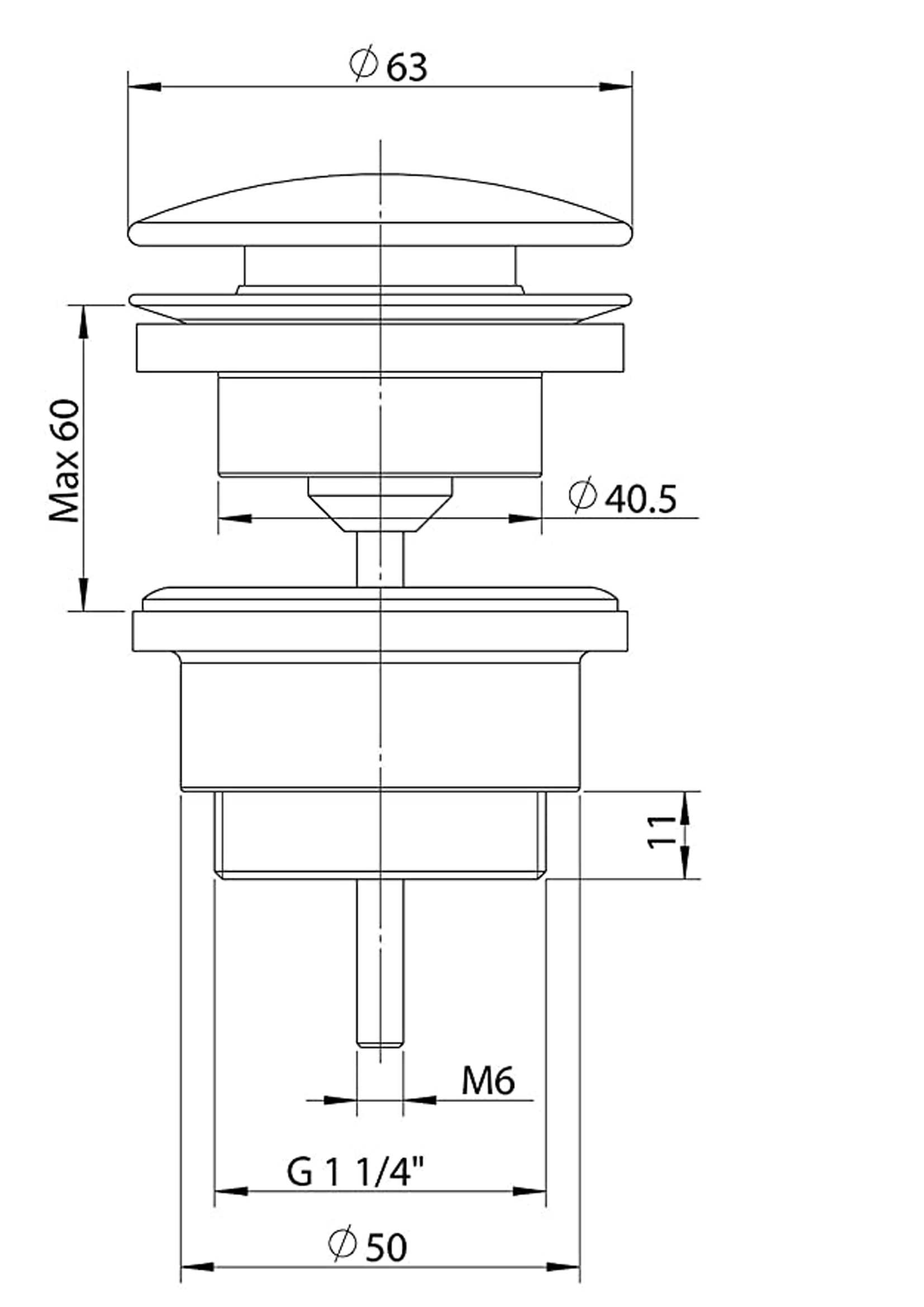 Desagüe Paini click-clack 1.1/4", cromo