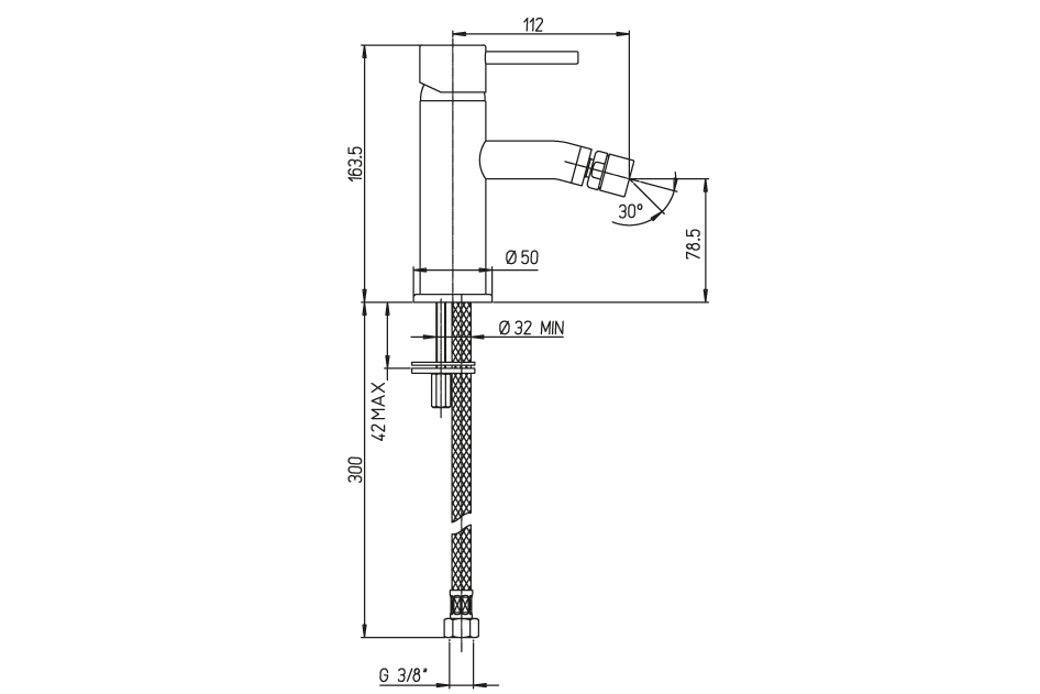 78CR304_DETALLE Grifo de bide COX sin desagüe, cromo