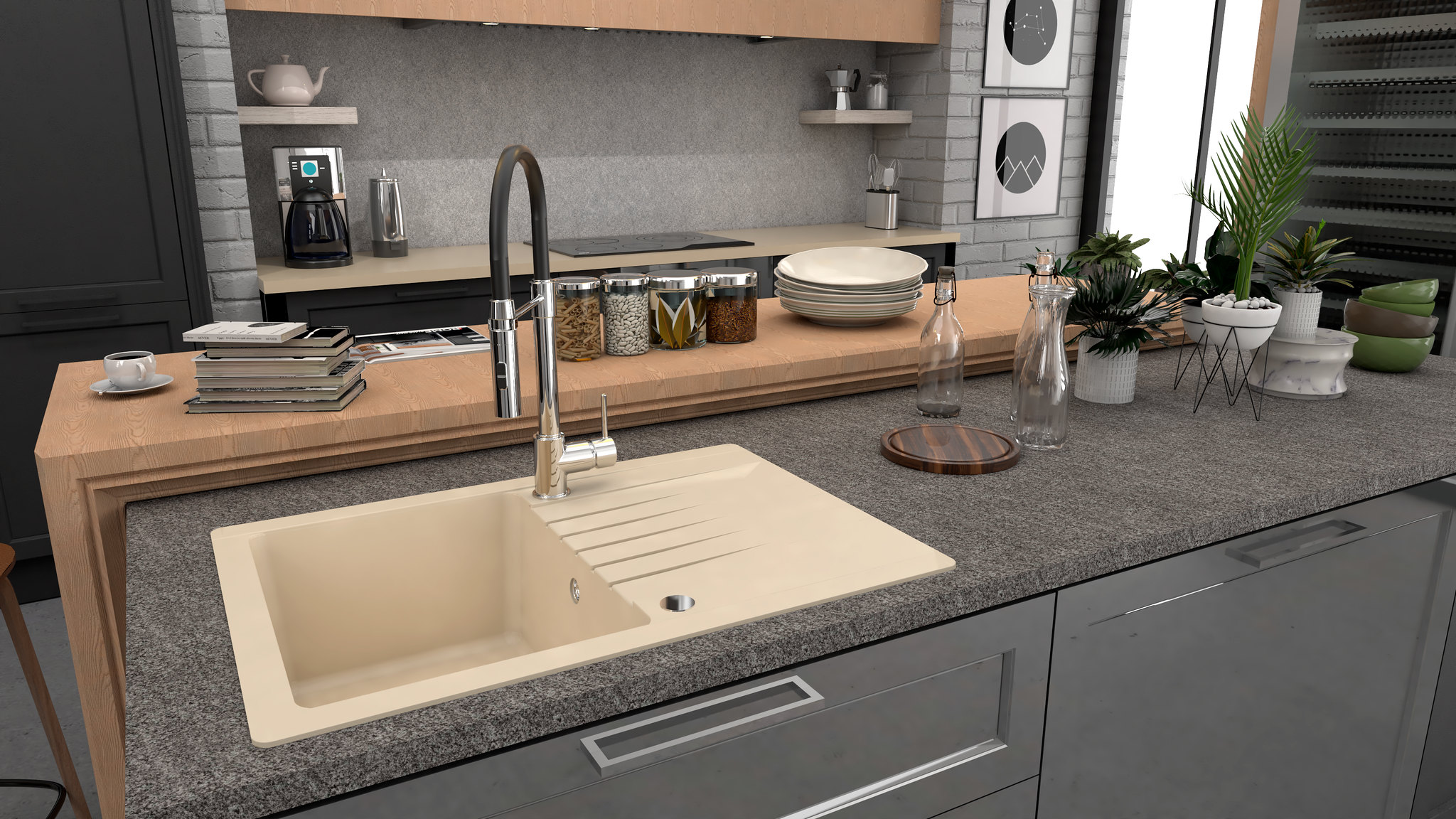 78CR557YOSPE_ambiente3 Grifo de cocina Paini COX sin resorte con magnetico, cromo