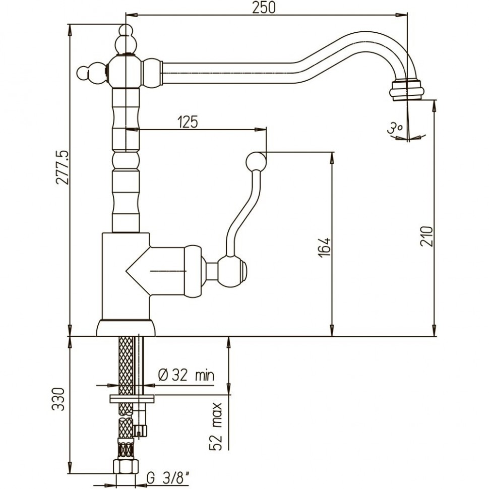Grifo monomando de cocina Paini DUOMO, cromo
