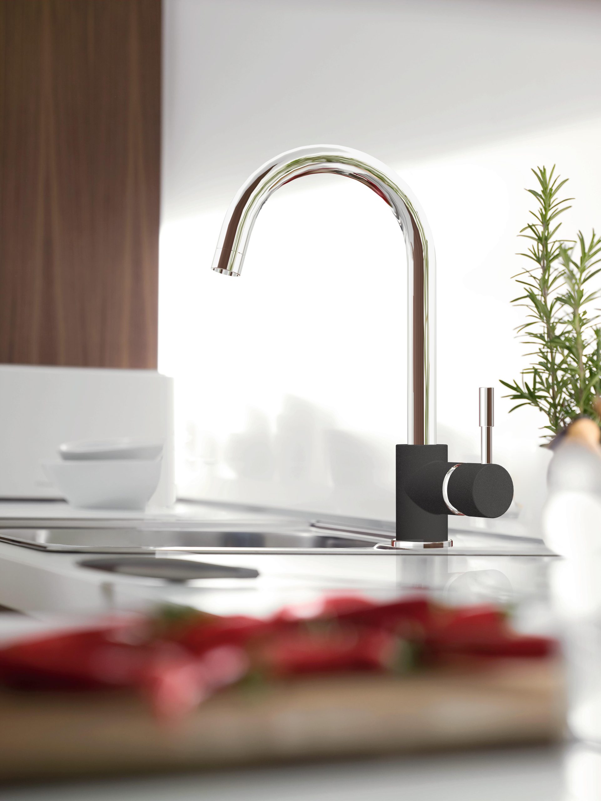 grifo de cocina PAINI Cox cromo-negro granito