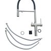 grifo de cocina 3 vias Paini cox para agua filtrada, acero inoxidable