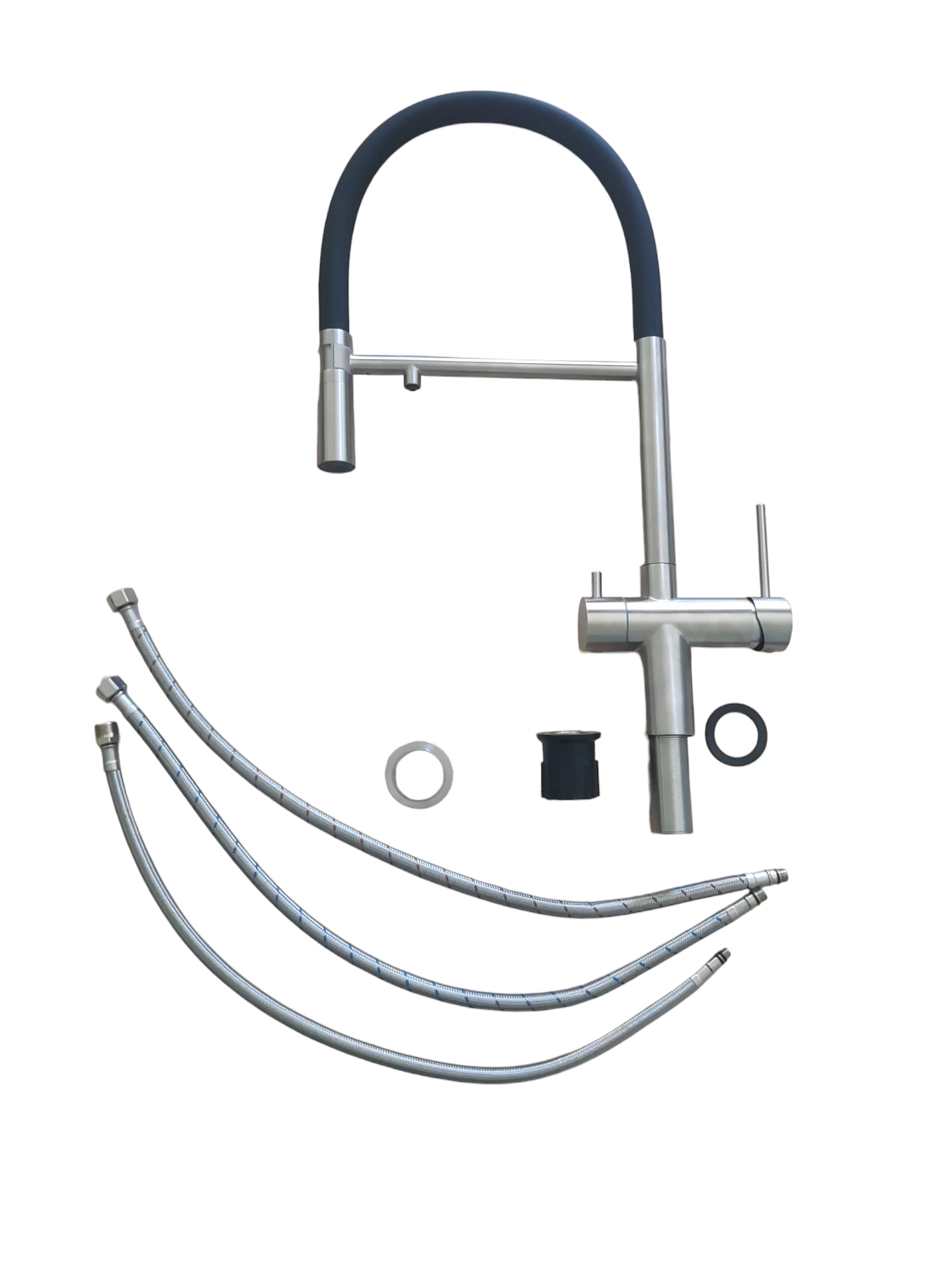 IXPW559YOS3VP8_detalle3 grifo de cocina 3 vias Paini cox para agua filtrada, acero inoxidable