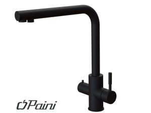 Grifo de cocina Paini Norda, 3 vias,negro mate