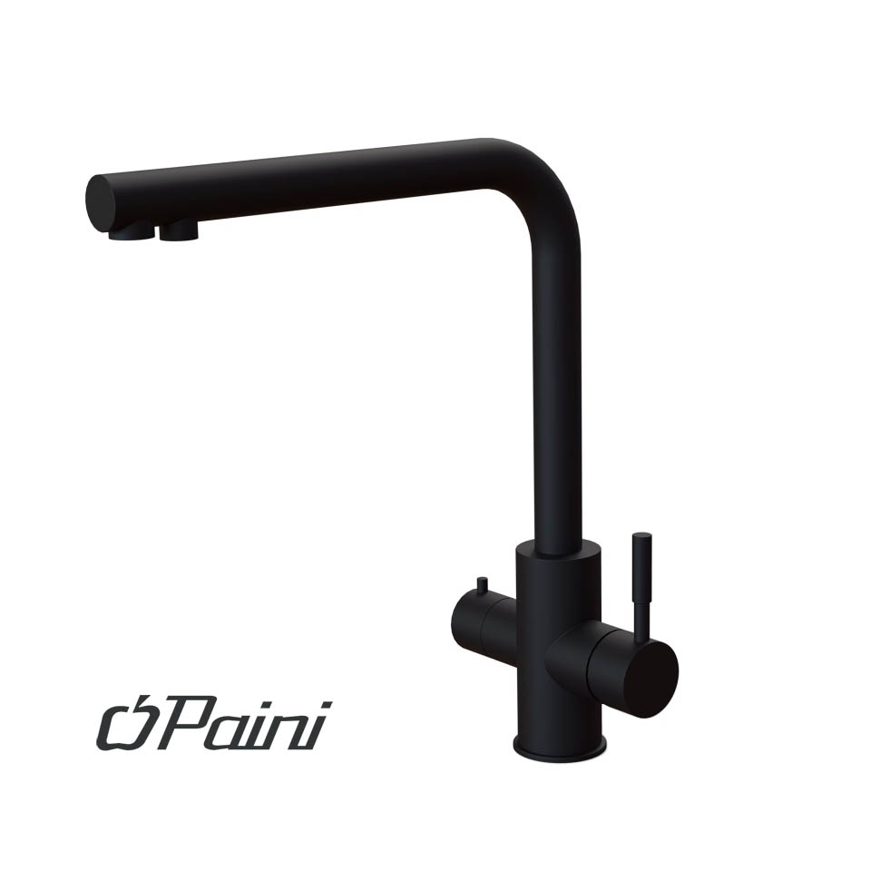 Grifo de cocina Paini Norda, 3 vias,negro mate