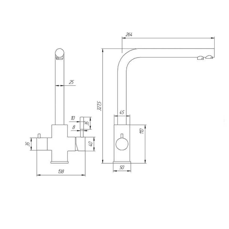 Grifo de cocina Paini Norda, 3 vias, acero inoxidable. Tecnica