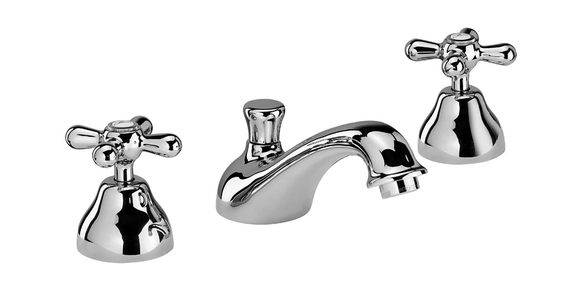 Grifo de lavabo 3 agujeros Paini Liberty, Cromo. Fabricado en Italia