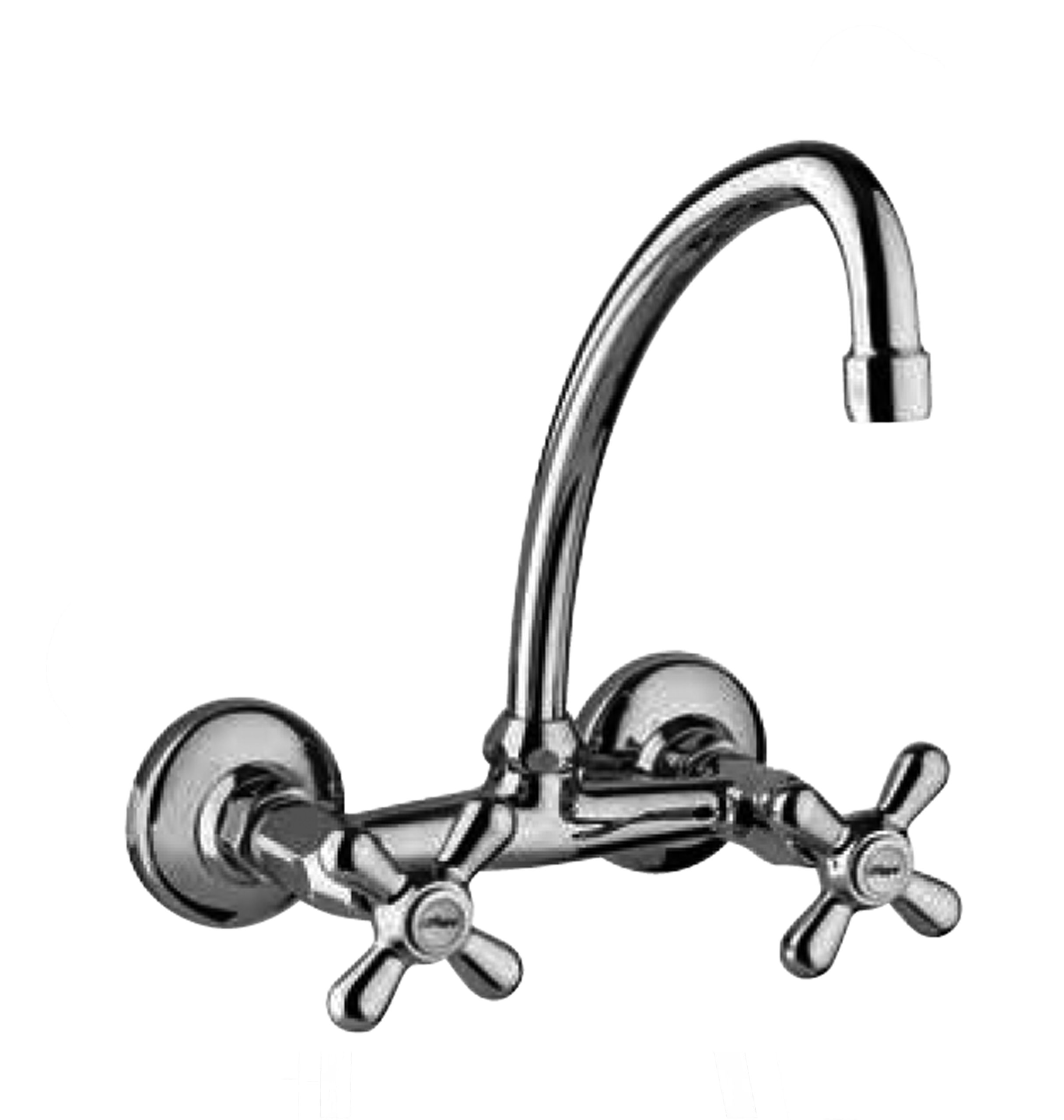 Grifo de lavabo o cocina empotrado a pared Paini Liberty Cromo.Fabricado en Italia