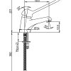 42CR205L_tecnica Grifo de lavabo con maneta gerontológica Paini Creta Cromo Fabricado en Italia.